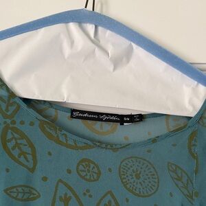 Teal Leaf Print Tunic